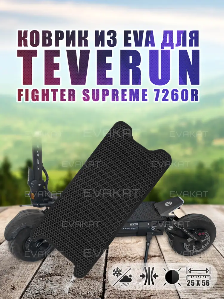 Коврик для самоката Teverun Fighter Supreme 7260R черный.